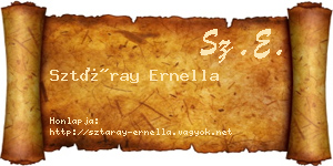 Sztáray Ernella névjegykártya